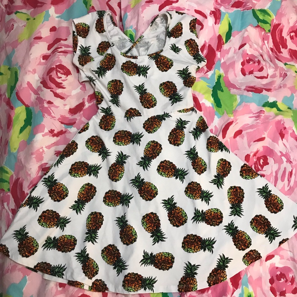 Adorable Pineapple Skater Style Dress
